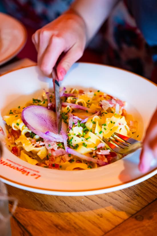 Tagliatelles à la carbonara